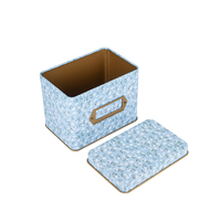 Boîte en fer blanc rectangulaire de luxe personnalisée avec couvercle, pour sachets de thé, biscuits, avec inserts pour emballage cadeau
