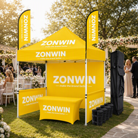 Tente de réception jaune 3x3m pour salon professionnel, toile imperméable, structure en aluminium robuste, chapiteau de mariage, gazebo, tente de réception