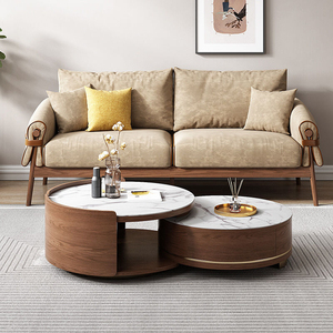 Nhà Máy Giá thông minh Lift Top Bàn cà phê thiết lập sang trọng hiện đại làm tổ Vòng đá cẩm thạch Bàn cà phê - Product Image 2