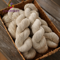 Raw White 100% Baby Alpaca Wool Lace Yarn Fine Weight Hand Knitting Yarn Eco-Friendly Skin-Friendly Soft Yarn for Scarf Blanket