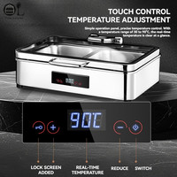 Plat chauffant électrique de luxe 9L en acier inoxydable/céramique pour buffet, chauffe-plats AC 110-240V 400W