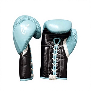 Gants de boxe professionnels personnalisables en cuir véritable avec fermeture à lacets et sangles pour l'entraînement en MMA et arts martiaux, sur mesure - Product Image 5