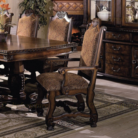 Europäischer Antiker 8-Sitzer Esszimmer-Set mit Drehbarem Rechteckigem Holztisch und Stühlen