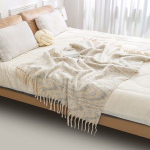 Chất Lượng Cao Sofa Couch Bộ Đồ Giường Trang Trí Len Polyester Mềm Mùa Đông Ấm Cúng Đan Ném Chăn Với Dày Tua - Product Image 6