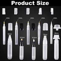 Marqueur vide transparent rechargeable à pointe oblique, en gros, 1mm, 3mm, 5mm, 6.5mm, 8mm, 10mm, 15mm, 30mm