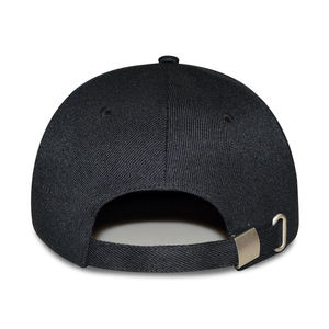 Casquette de baseball snapback 6 panneaux pour homme, haute qualité, noire unie, en acrylique, avec logo personnalisé, style hip-hop populaire - Product Image 6