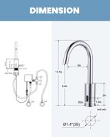 Robinet automatique à capteur HLK, sans contact, monotrou, finition chromée, pour salle de bain, cuisine et chambre à coucher