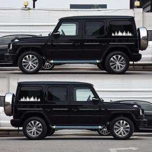 2 Piezas de <span class=keywords><strong>Vinilo</strong></span> Adhesivo Impermeable y Ecológico para Carro, Diseño Personalizado con Patrón de Montaña, Árbol y <span class=keywords><strong>Bosque</strong></span>, Universal - Product Image 5