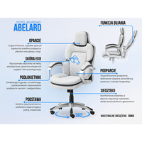 Chaise de bureau de direction de grande taille en cuir blanc de haute qualité, confortable, capacité 150 kg, idéale pour une utilisation prolongée.