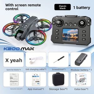 โดรน K200 พลาสติกพับได้ 4K สำหรับผู้เริ่มต้น ใช้มอเตอร์แบบไร้แปรงถ่าน พร้อมหน้าจอ ถ่ายภาพทางอากาศ ระบบ Optical Flow Positioning - Product Image 6