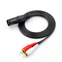 Câble XLR 2 en 1 mâle vers RCA coaxial, bobine de câble audio XLR vers RCA