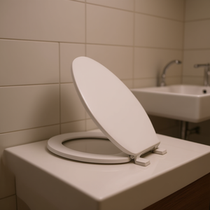 Elite Toilet Seat 35.6x47cm Oval Closed Front Slow Close White Plastic Minimalist Design - Product Image 2