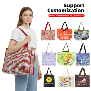 Hot Bán Kích Thước Trung Bình Tote Túi Biểu Tượng Tùy Chỉnh Thân Thiện Với Môi Tái Sử Dụng <span class=keywords><strong>Polyester</strong></span> Túi Xách Tay Phim Hoạt Hình In Ấn Cho Mua Sắm - Product Image 4