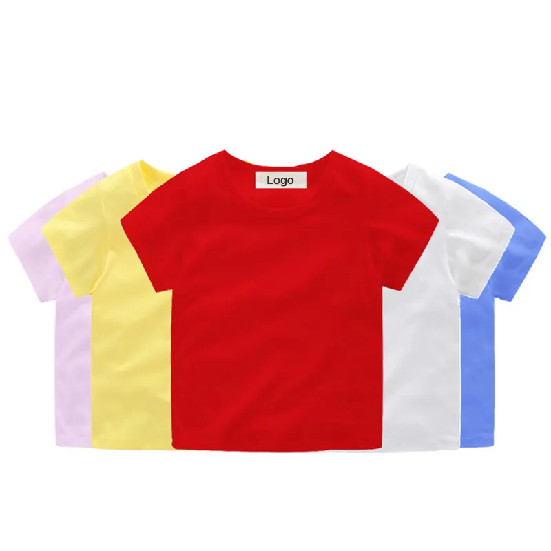 Kids Blanco T-shirts Baby Katoen T-shirts Afdrukken Custom 100% Organische Zachte Stof Peuter Korte Mouwen Tops Groothandel Oem Prijs