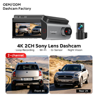 Caméra double 4K+2K, écran tactile 3,69 pouces, WiFi, enregistreur vidéo de voiture avec vision nocturne, surveillance du stationnement 24h/24, capteur G, enregistreur vidéo étanche