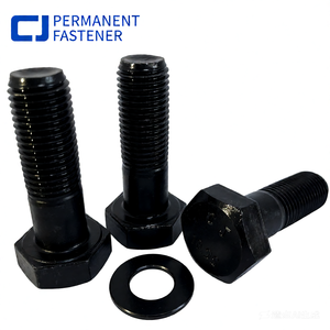 Baut Struktural Heksagonal Baja Paduan Kekuatan Tinggi 10.9S Lapisan Oksida Hitam M22X70 UNC Thread dengan Mur dan Ring - Product Image 6