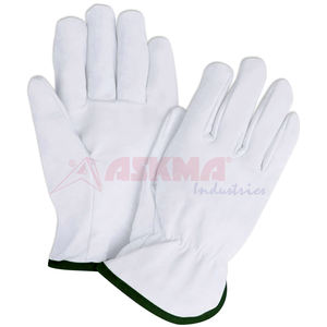 Gants de conduite en cuir de chèvre pleine fleur, anti-coupure, anti-choc, avec pouce droit, protection contre les coupures, gants de sécurité industriels - Product Image 2