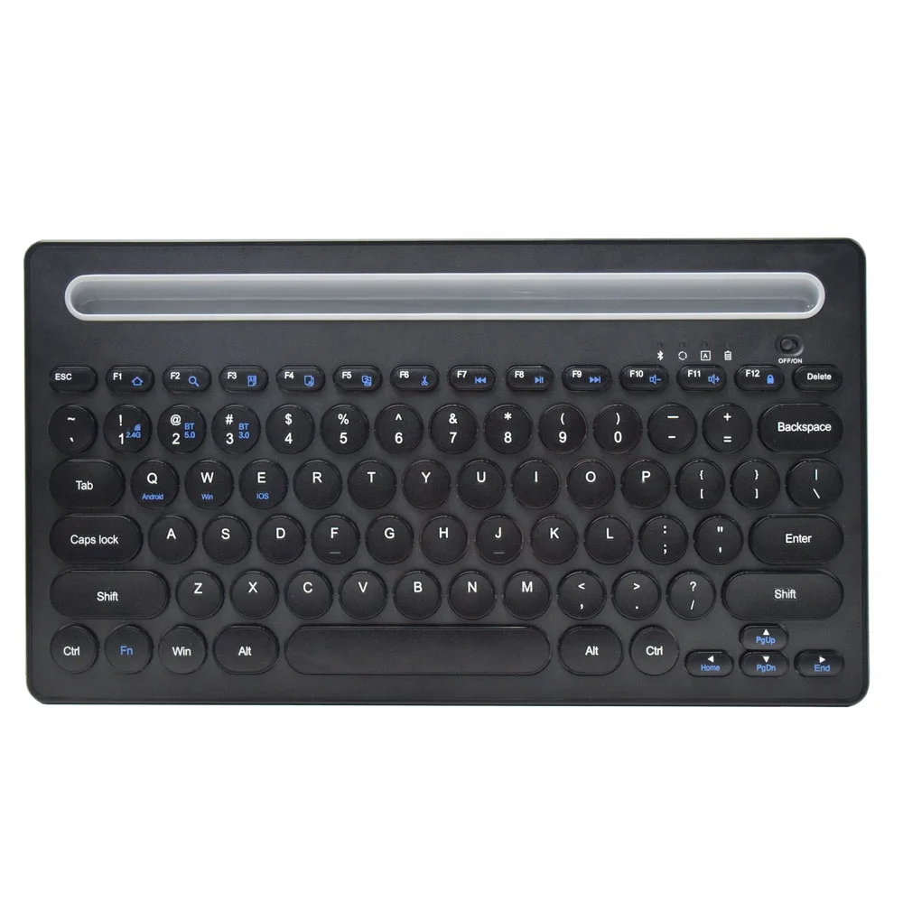 Blue tooth Wireless Keyboard with Slot for Tablets Smartphone Multi-Devices Two Channels BT5.0 +BT3.0 Keyboard