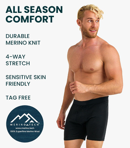 Boxer pour homme CELINNE, respirant, évacuant l'humidité, en laine mérinos, écologique, séchage rapide, sous-vêtements pour homme, boxer court - Product Image 5