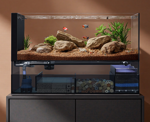 Acuario de Cristal Ultra Blanco con Sistema Integrado de Filtración de Oxígeno, Apto para Uso Doméstico, Estilo Stream para Sala de Estar - Product Image 4