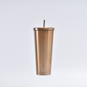 Double Wall Powder Coated, Coffee Mug With Lid and Straw Insulated Vacuum Water Cup Metal Tumbler Stainless Steel <b>Bottles</b>/ - Product Image 6