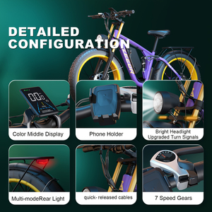 Vélo électrique 26 pouces à pneus larges, puissant, pour adultes, vélo électrique, bicicleta eléctrica, 2000w, double moteur, vélo électrique - Product Image 2