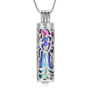 Cylindre Urne <span class=keywords><strong>Collier</strong></span> pour Cendres pour Femmes Hommes <span class=keywords><strong>Arbre</strong></span> <span class=keywords><strong>de</strong></span> <span class=keywords><strong>Vie</strong></span> Crémation Bijoux <span class=keywords><strong>Collier</strong></span> Mémorial Bijoux pour Cendres Pendentif - Product Image 6