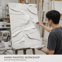 Peinture à l'huile texturée sur toile à texture en relief blanche, grande taille encadrée, vente en gros de tableaux et d'art mural, entrée, salon, moderne