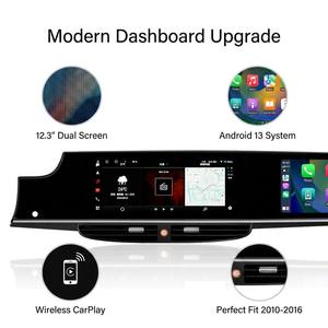 Autoradio Stereo con Doppio Schermo Touch Android da 12,3" Navigazione GPS Unità Principale Multimediale Carplay per <span class=keywords><strong>Porsche</strong></span> <span class=keywords><strong>Panamera</strong></span> 970 2010-2016 - Product Image 2