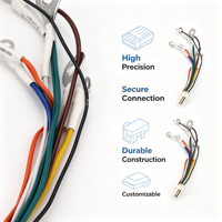 Connecteur JST multi-contacts personnalisé, faisceau de câblage interne à terminaux annulaires multi-branches, assemblage de câbles