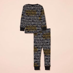 Pyjama pour garçons, coupe ajustée, manches longues, doux, 100% coton, imprimé lettres - Product Image 3