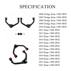 Pu ỐNg Lót cho 2-4 ''lift 2006-2022 <span class=keywords><strong>Dodge</strong></span> Ram 1500 4WD hệ thống treo phía trước trên kiểm soát cánh tay - Product Image 3