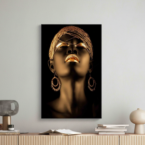 Printed Canvas: Elegant African Gold Woman Wall Art,<b>WRAPPED</b> CANVAS - Product Image 3