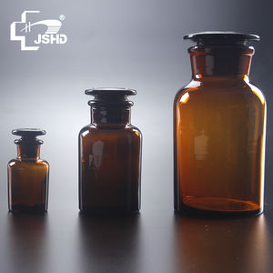 प्रयोगशाला एम्बर अभिकर्मक बोतल चौड़े मुंह अभिकर्मक बोतल के साथ कांच या प्लास्टिक डाट - Product Image 4