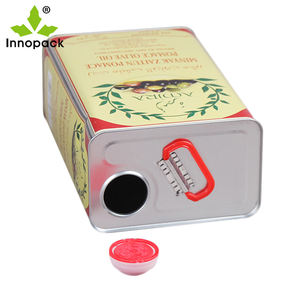 Vente en gros de boîtes de conserve carrées de qualité alimentaire pour huile d'olive personnalisée de 4 litres en métal - Product Image 5