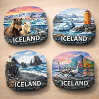Imán de Resina Ecológico para Refrigerador con Forma Irregular, Hecho a Mano, Diseño Islandés, Venta al Por Mayor