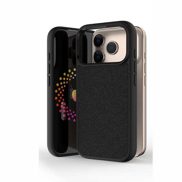 PC+TPU Leather Material case for iPhone 17 Pro Max Grooved Anti-drop Protective Cover for iphone 16 Pro Max