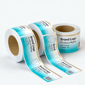 Custom Spot UV Waterproof Barcode 5ml 10ml Vial Peptide <strong>Labels</strong> Roll Glossy Vinyl Paper Stickers Packaging <strong>Label</strong> Glass <strong>Bottle</strong> - Product Image 2