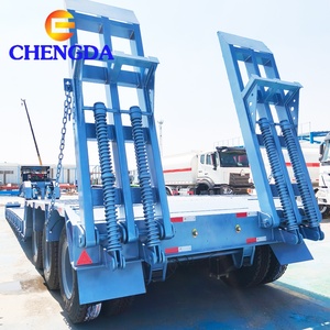 <span class=keywords><strong>Remorque</strong></span> surbaissée à 3 essieux pour le transport de machines de construction, capacité de 60 <span class=keywords><strong>tonnes</strong></span>, pour excavatrices - Product Image 3