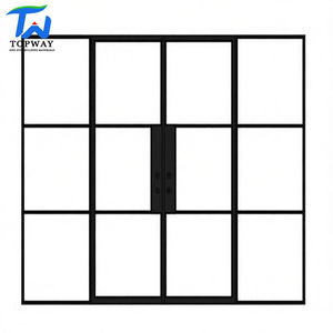 <span class=keywords><strong>Puerta</strong></span> de Entrada Francesa de Acero Forjado de Lujo Personalizada para Villa con Acabado de Acero y Vidrio, 1 Año de Garantía - Product Image 1