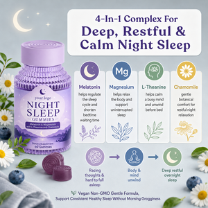 Productos Naturales de Moda para Ayudar a Dormir por la Noche, Favorecen una Relajación Profunda, un Sueño Reparador y el Alivio del Estrés, Gomitas para Dormir Botanica 4 en 1 - Product Image 3