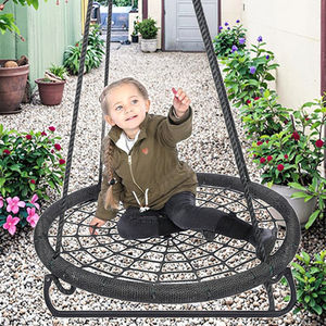 Outdoor Metalen Schommel Set Met Vogelnest Hangende Stoel Kinderhangmat Voor Tuin Speelhuis School Binnenplaats Speeltuin - Product Image 6
