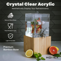 Homex | Home Kitchen Products Grand espace Distributeur de boissons Paquet de deux distributeur de boissons en acrylique avec infuseur pour fruits et herbes