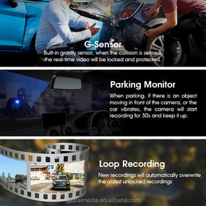 Caméra de voiture 4K boîte noire avant arrière double enregistreur 1080P vision nocturne assistant de stationnement voiture DVR rétroviseur - Product Image 6