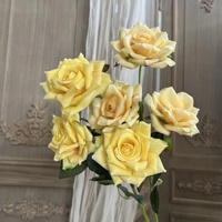 Rose artificielle à 3 têtes KW-F179, en soie, à fleurs bouclées, pour la décoration florale de mariage