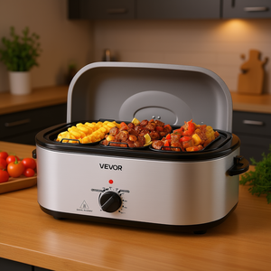 Horno Eléctrico Vevor de 24Qt con Temperatura Ajustable y Tapa Autorecaldante para Servicio de Buffet y Catering Comercial - Product Image 2