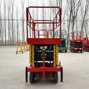 Mesa elevadora de tijera hidráulica eléctrica móvil, andamio elevador de andamio pequeño elevado para plataforma de construcción - Product Image 3