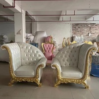 Chaise de trône de mariage en cuir blanc de luxe moderne meubles d'hôtel en gros pour les loisirs à domicile