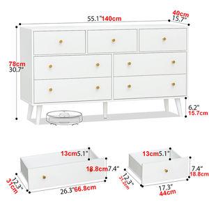 חם מוכר בסגנון אירופאי עץ 7 ארון מגירה סיטונאי מותאם אישית חדר שינה מפואר שידה עם מגירות עבור מלון & שימוש בבית החולים - Product Image 3