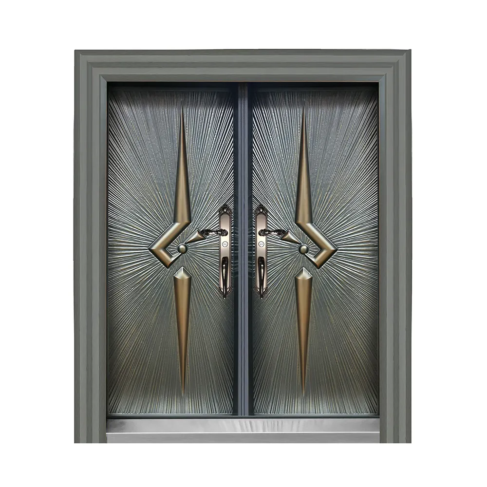 socool high pressure steel explosion Luxury design high quality low price single double exterior iron french outdoor doors
